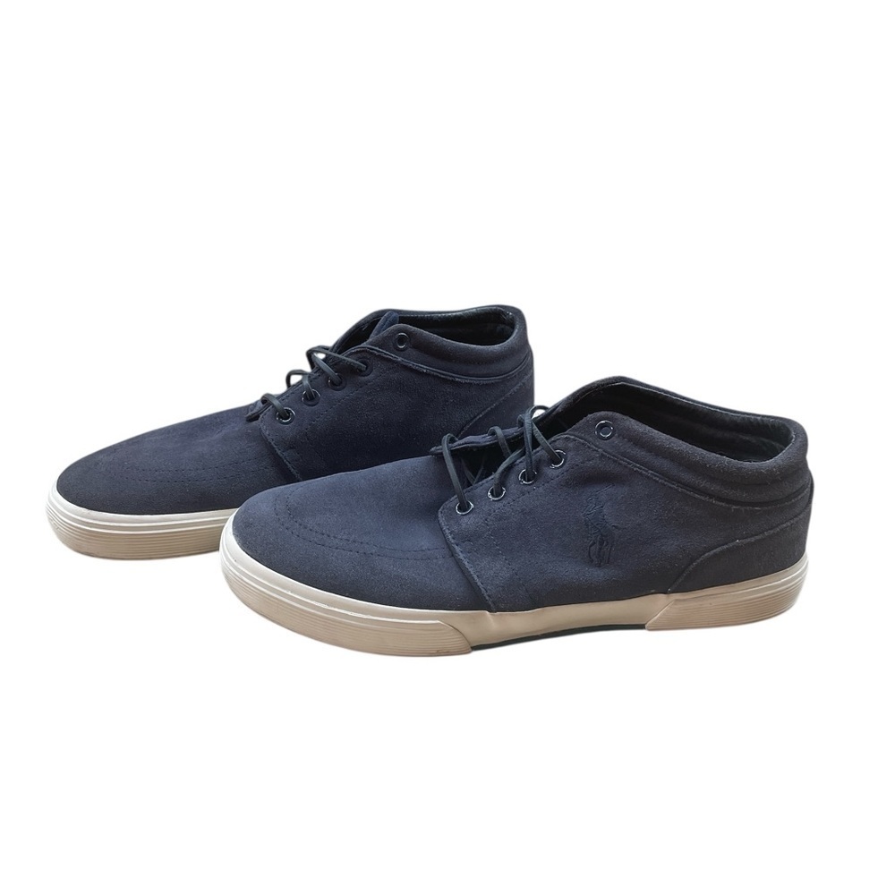 Polo Ralph Lauren Sneakers Size 10.5 D Faxon Mid II Suede Blue Lace Up Shoes